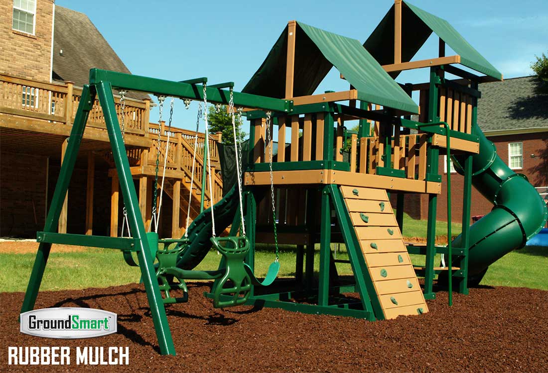 Playground Rubber Mulch Safest, Landscape Fabric Under Playground Mulch